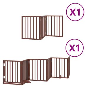 vidaXL Br&aacute;na pre psa s dvere sklad. 9 pan. hned&aacute; 450 cm topoľov&eacute; drevo