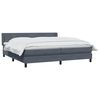 vidaXL Posteľn&yacute; r&aacute;m boxspring s matracom tmavosiv&yacute; 180x210 cm zamat