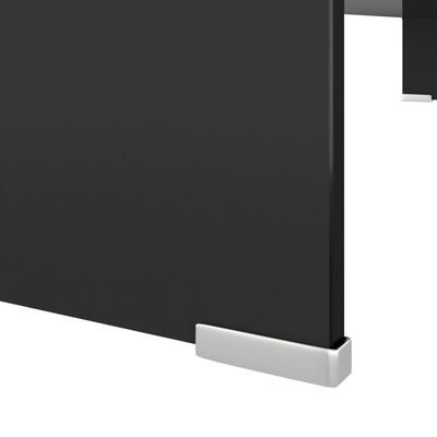 vidaXL TV stojan/stojan pod monitor zo skla, čierny, 100x30x13 cm