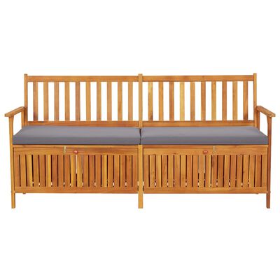 vidaXL Úložná lavica s vankúšom 170 cm masívne akáciové drevo