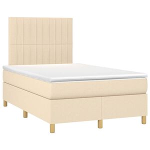 vidaXL Boxspring posteľ s matracom kr&eacute;mov&aacute; 120x190 cm l&aacute;tka