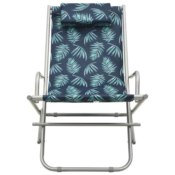 vidaXL Hojdacie stoličky 2 ks oceľov&eacute; potlač listov