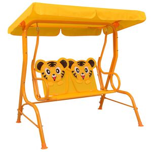 vidaXL Detsk&aacute; hojdacia lavica žlt&aacute; 115x75x110 cm l&aacute;tka