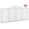 vidaXL Obl&uacute;kov&eacute; gabionov&eacute; ko&scaron;e 9 ks 300x30x120/140 cm pozink. železo
