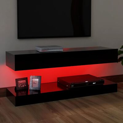 vidaXL TV skrinka s LED svetlami čierna 120x35 cm