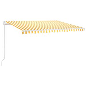 vidaXL Ručne zaťahovacia mark&iacute;za 450x300 cm žlt&aacute; a biela