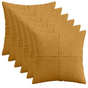 vidaXL Poťah na podložku 6 pcs ALMELO Žlt&aacute; 30 x 30 cm man&scaron;estr