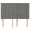 vidaXL Čelo postele tmavosiv&eacute; 144x5x118/128 cm l&aacute;tkov&eacute;