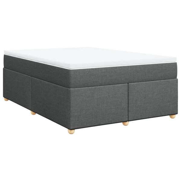 vidaXL Boxspring posteľ s matracom tmavosiv&aacute; 140x200 cm l&aacute;tka
