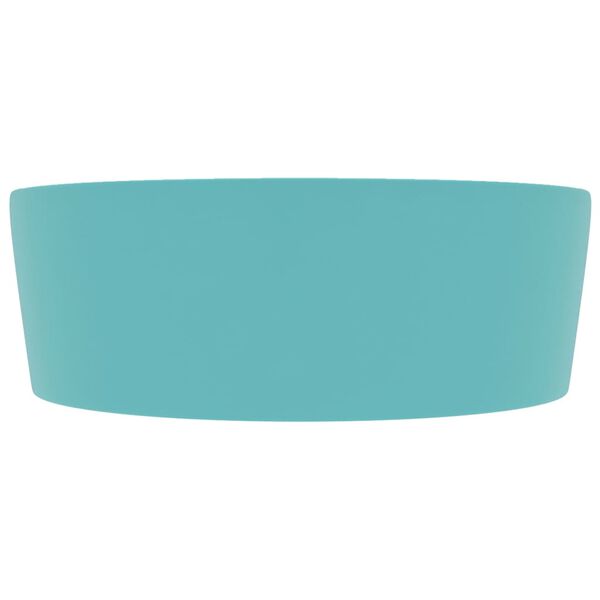 vidaXL Luxusn&eacute; um&yacute;vadlo, prepad, matn&eacute; svetlozelen&eacute; 36x13 cm, keramika