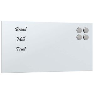vidaXL N&aacute;stenn&aacute; magnetick&aacute; tabuľa biela 40x20 cm tvrden&eacute; sklo