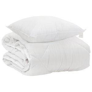 vidaXL Celoročn&aacute; prikr&yacute;vka s vank&uacute;&scaron;om 2 pcs Biela Mikrovl&aacute;kno
