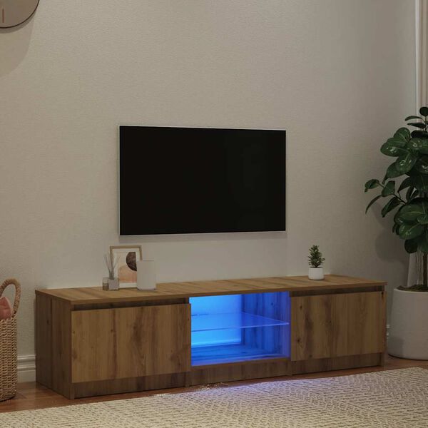 vidaXL TV skrinka s LED dub artisan 140x40x36 cm kompozitn&eacute; drevo