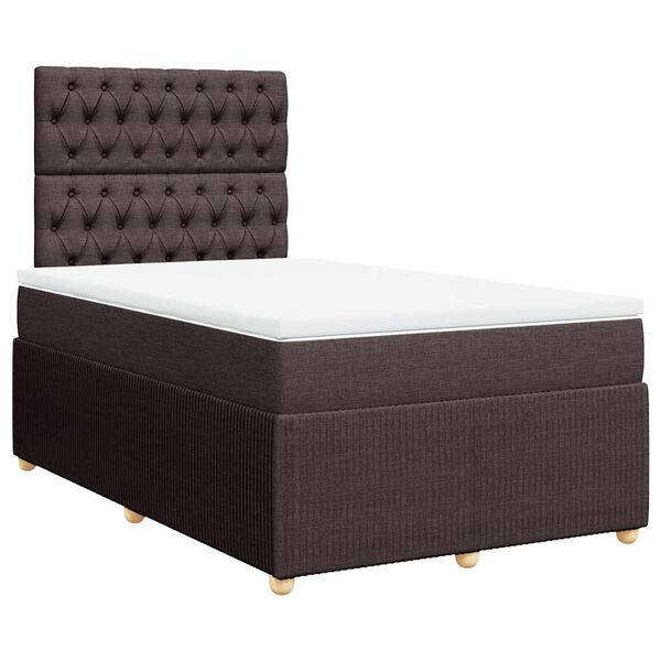 vidaXL Boxspring posteľ s matracom tmavohned&aacute; 120x190 cm l&aacute;tka