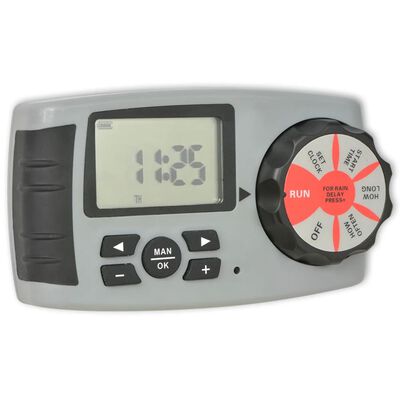vidaXL Automatický časovač zavlažovania so 4 stanicami a senzorom vlhkosti 3 V