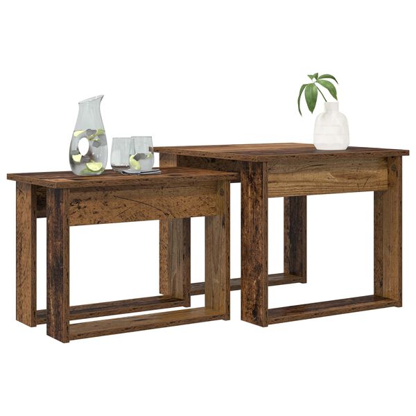 vidaXL S&uacute;prava na k&aacute;vov&yacute; stol&iacute;k 2 pcs Star&eacute; drevo Kompozitn&eacute; drevo