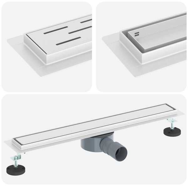 vidaXL Sprchov&yacute; odtok 2 v 1 s 360&deg; siphonom Strieborn&aacute; 60 cm