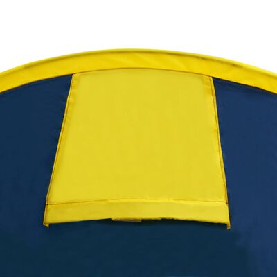 Kempingový stan pre 4 osoby, námornícka modrá/žltá