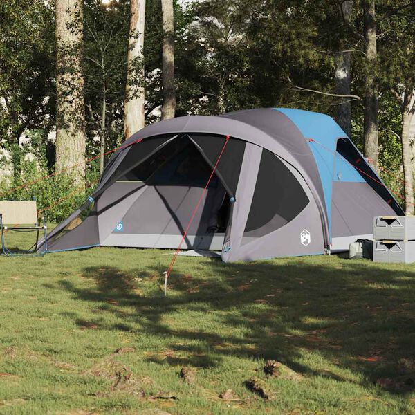 vidaXL Rodinný stan tunelový 6 osôb modrý vodeodolný