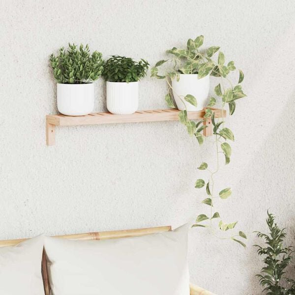 vidaXL Nástenný zavesený regál Nástenný Prírodná 62 x 10 x 12,5 cm