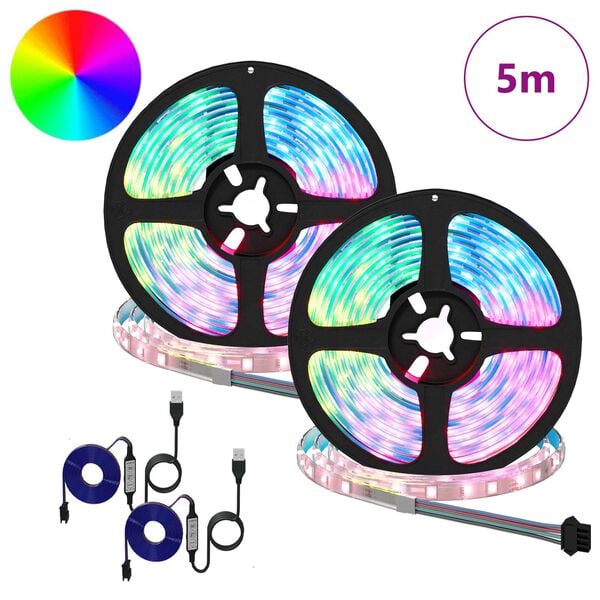 vidaXL LED p&aacute;s 4 pcs Čierna a priehľadn&aacute; 250 x 0,8 x 0,3 cm