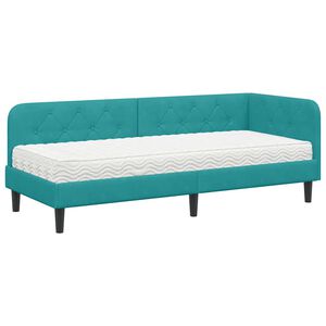 vidaXL Rohov&yacute; r&aacute;m postele Tyrkysov&aacute; 80 x 200 cm Zamat