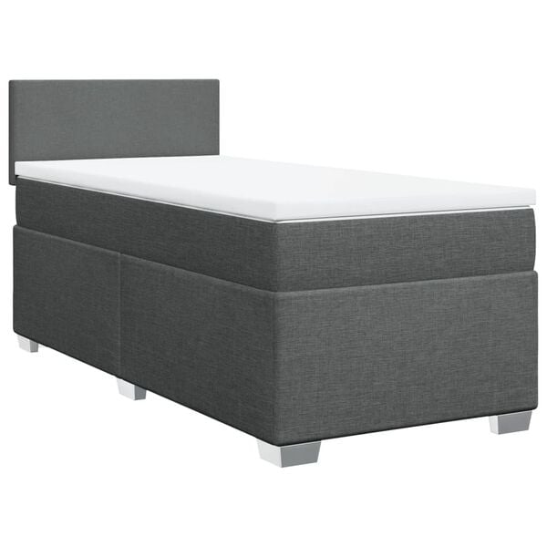 vidaXL Boxspring posteľ s matracom tmavosivá 100x200 cm látka