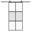vidaXL Posuvn&eacute; dvere s kovan&iacute;m čierne 102,5x205 cm tvrden&eacute; sklo