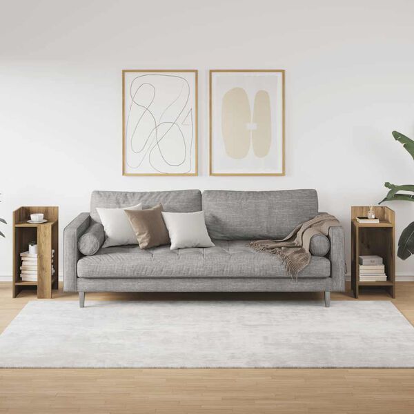 vidaXL Bočn&eacute; stol&iacute;ky 2 ks s policou dub artisan 25,5x27x60 cm