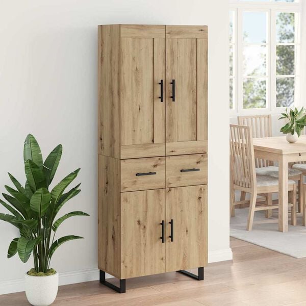 vidaXL Highboard Remeseln&yacute; dub 69,5 x 34 x 180 cm Kompozitn&eacute; drevo