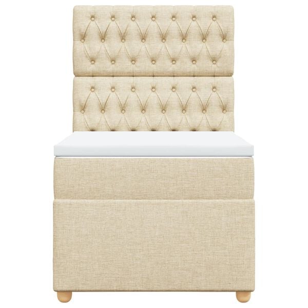 vidaXL Posteľn&yacute; r&aacute;m boxsping s matracom kr&eacute;mov&yacute; 80x200 cm l&aacute;tka