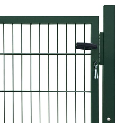 vidaXL Plotová brána 2D (jednokrídlová), zelená 106x130 cm