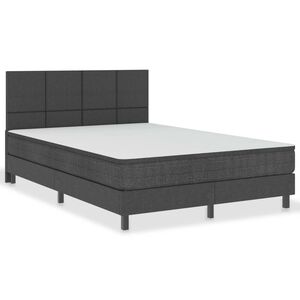 vidaXL Posteľ boxspring tmavo&scaron;ed&aacute; l&aacute;tkov&aacute; 140x200 cm