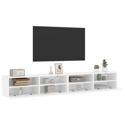 vidaXL TV nástenné skrinky 2 ks biele 100x30x30 cm kompozitné drevo