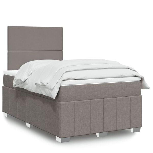 vidaXL Boxspring posteľ s matracom sivohned&aacute; 120x190 cm l&aacute;tka