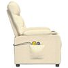 vidaXL Zdvíhacie masážne kreslo krémové látka