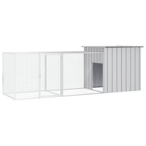 vidaXL Klietka pre kurčat&aacute; siv&aacute; 300x91x100 cm pozinkovan&aacute; oceľ