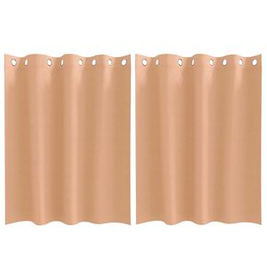 vidaXL Z&aacute;clony na zatemnenie s kr&uacute;žkami 2 pcs Svetlohned&aacute; 140 x 140 cm