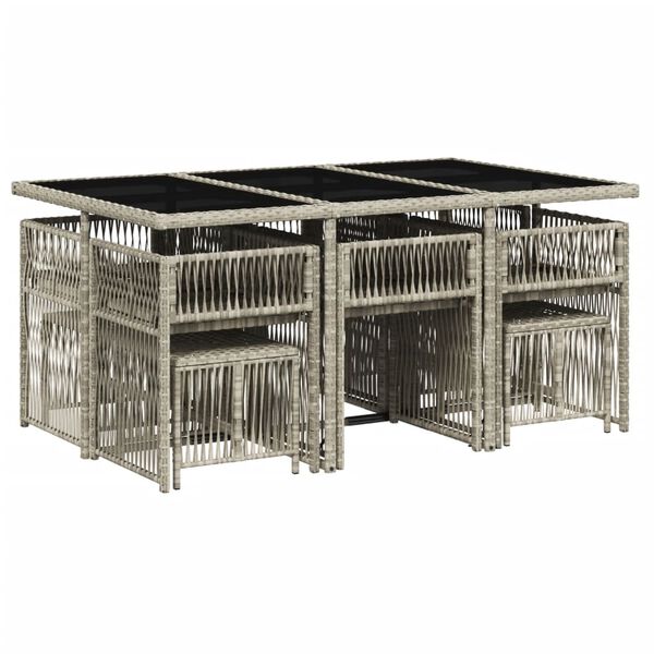 vidaXL 11-dielna z&aacute;hr. jed&aacute;lensk&aacute; s&uacute;prava vank&uacute;&scaron;e svetlosiv&aacute; polyratan