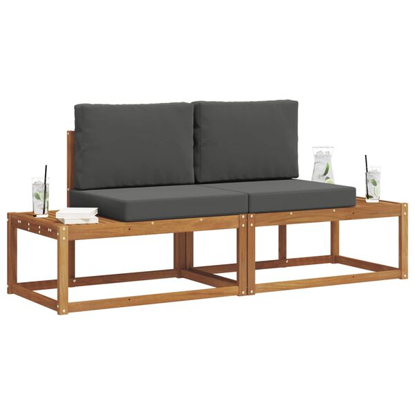 vidaXL Z&aacute;hradn&aacute; s&uacute;prava gaučov s vank&uacute;&scaron;om 2 pcs Pr&iacute;rodn&aacute;