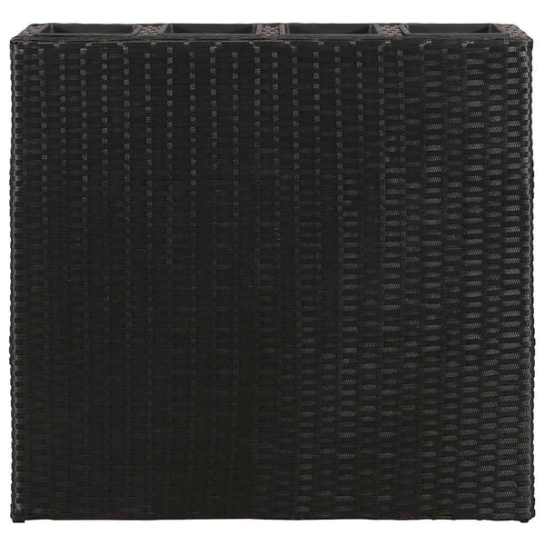 vidaXL Vyvýšený záhradný záhon so 4 nádobami 2 ks, polyratan, čierny