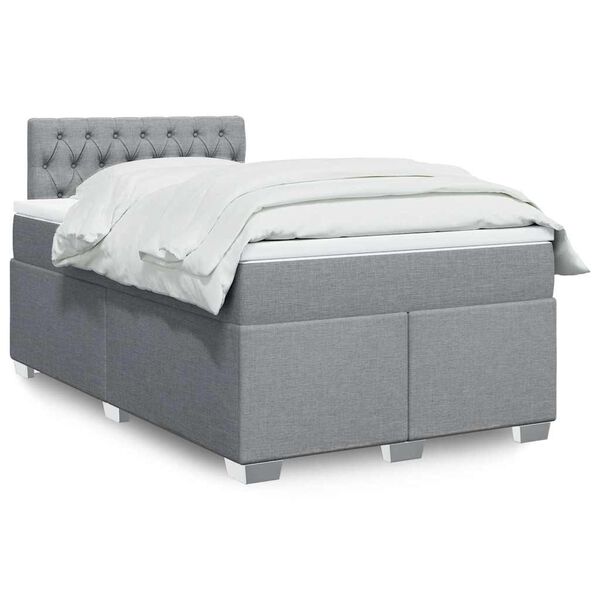 vidaXL Boxspring posteľ s matracom bledosiv&aacute; 120x190 cm l&aacute;tka