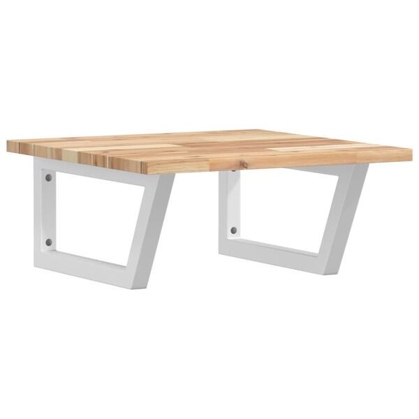 vidaXL Polica pod um&yacute;vadlo n&aacute;stenn&aacute; oceľ a ak&aacute;ciov&yacute; mas&iacute;v