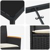vidaXL Záhradný jedálenský set 5 pcs Čierna polyratan