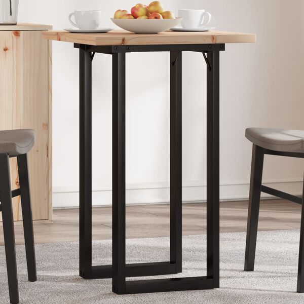 vidaXL Jedálenský stolík v tvare O 50x50x75,5 cm borovica a oceľ