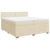 vidaXL Boxspring posteľ s matracom kr&eacute;mov&aacute; 200x200 cm l&aacute;tka