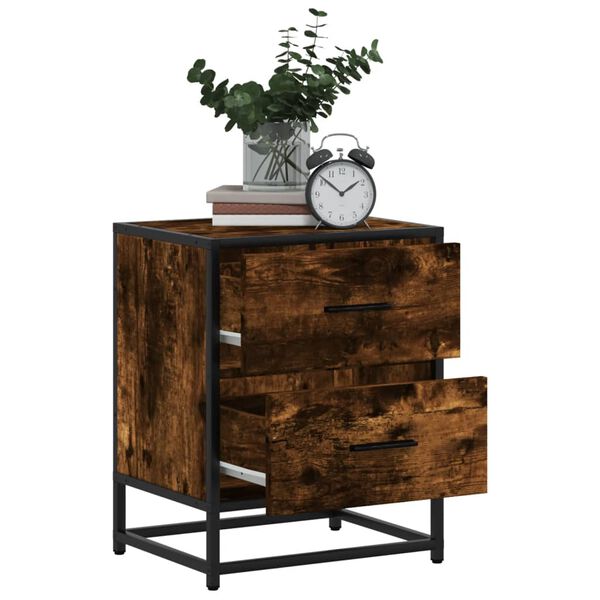 vidaXL Nočn&eacute; stol&iacute;ky 2 ks dymov&yacute; dub 40x31x50 cm kompozitn&eacute; drevo