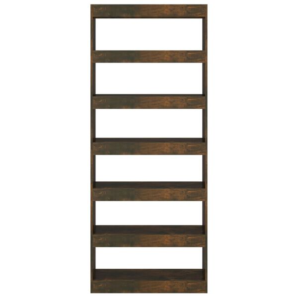 vidaXL Knižnica/deliaca stena, tmav&yacute; dub 80x30x198cm, kompozitn&eacute; drevo