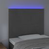 vidaXL Čelo postele s LED tmavosivé 80x5x118/128 cm zamat