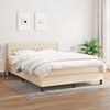 vidaXL Boxspring posteľ s matracom kr&eacute;mov&yacute; 140x190 cm l&aacute;tka